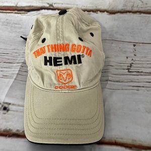 Dodge HEMI tan Ball Cap, That Thing Gotta HEMI, cotton, buckle back